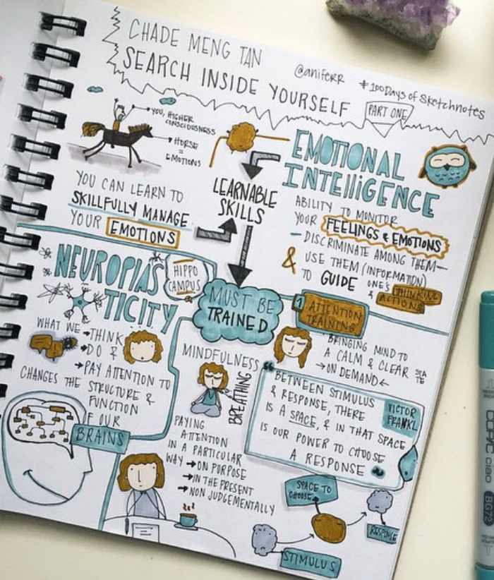 An example of Sketchnotes on the topic of Emotional Intelligence