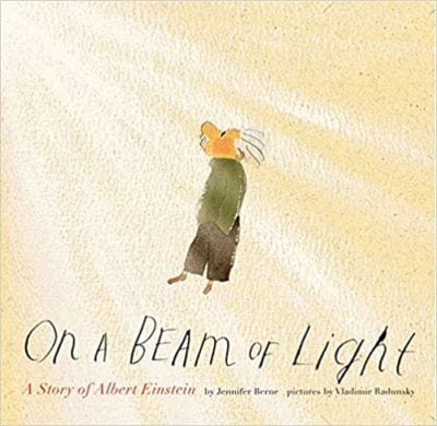 『On a Beam of Light』のブックカバーです。 A Story of Albert Einstein