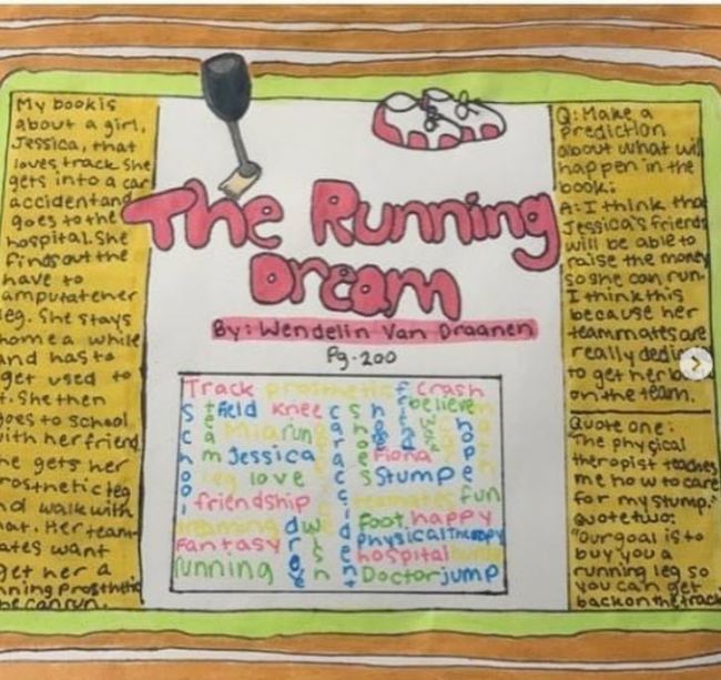 The Running Dream one-pager with a word cloud and illustrations (One-Pager Examples)