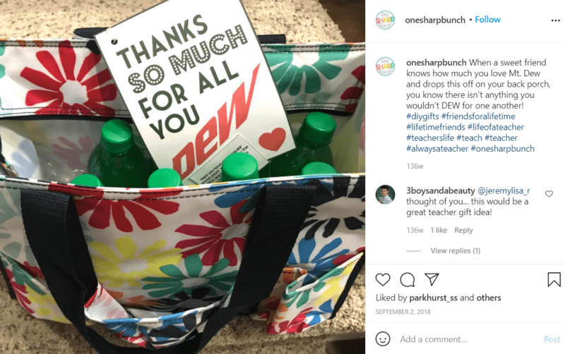 Still of gift basket for teachers one-sharp-bunch Instagram post