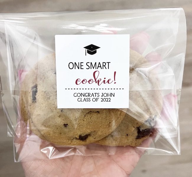 'One smart cookie' bag label