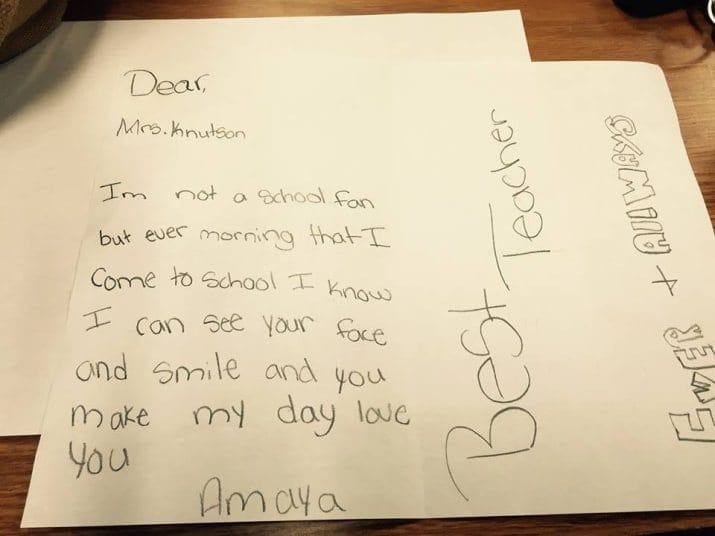 Sample Thank You Letter To Teacher From Student