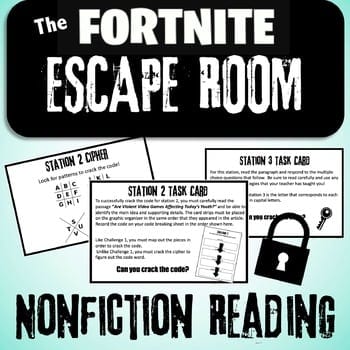 Fortnite Reading Comprehension Free - top picks from the teachers pay teachers sale get the promo code fortnite escape room