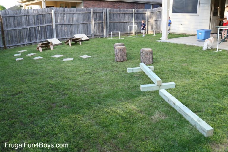 Kids Ninja Warrior backyard obstacle course