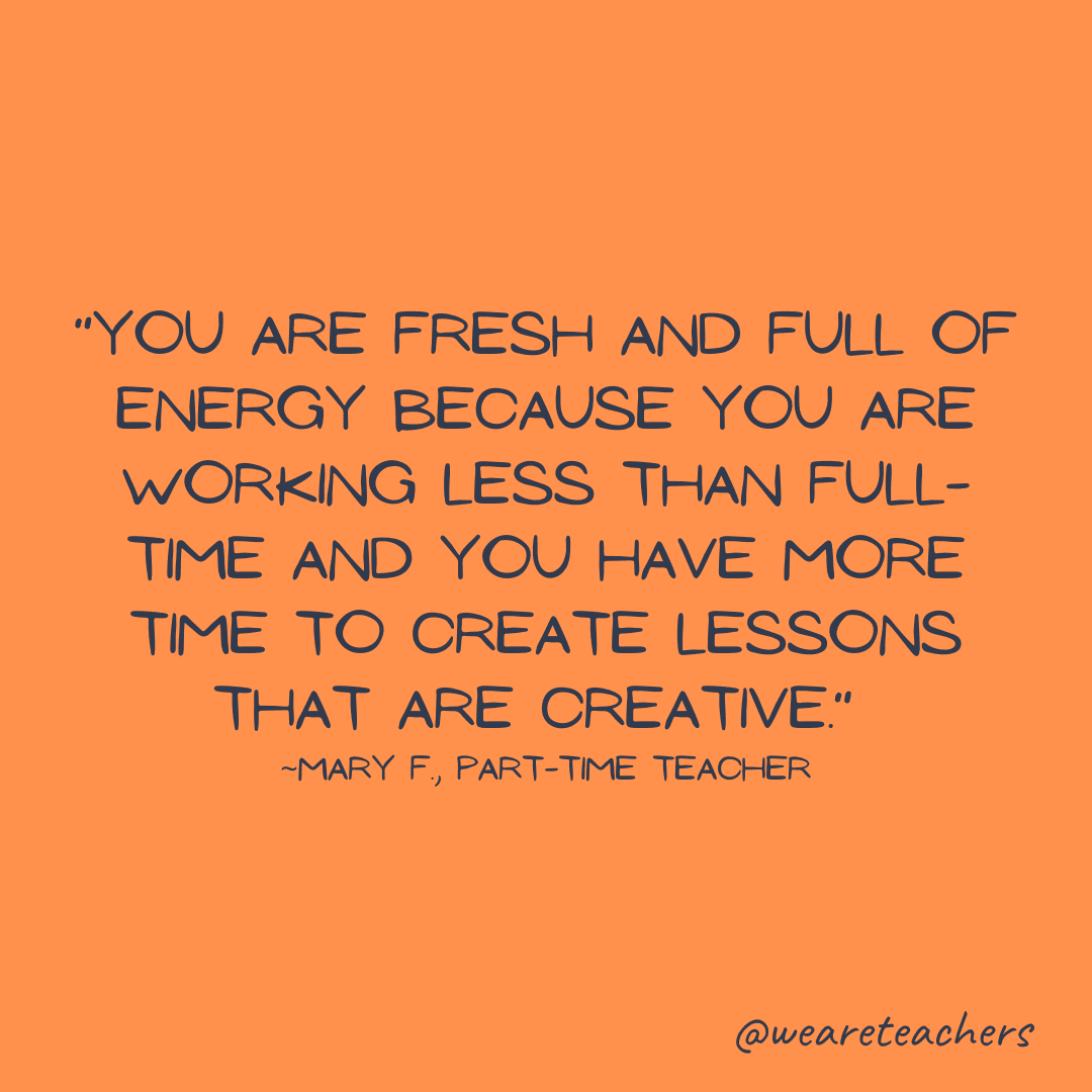 Part-time teacher quote: 