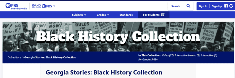 African American History in Georgia collection for middle and high school students