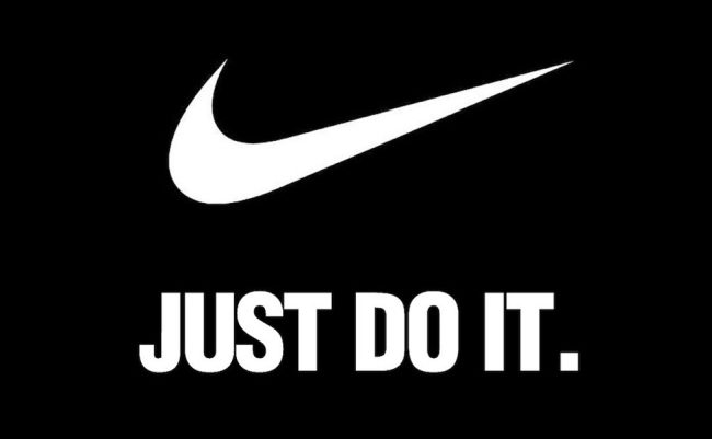 Nike "swoosh" logo and slogan Just Do It. (Persuasive Writing Examples)