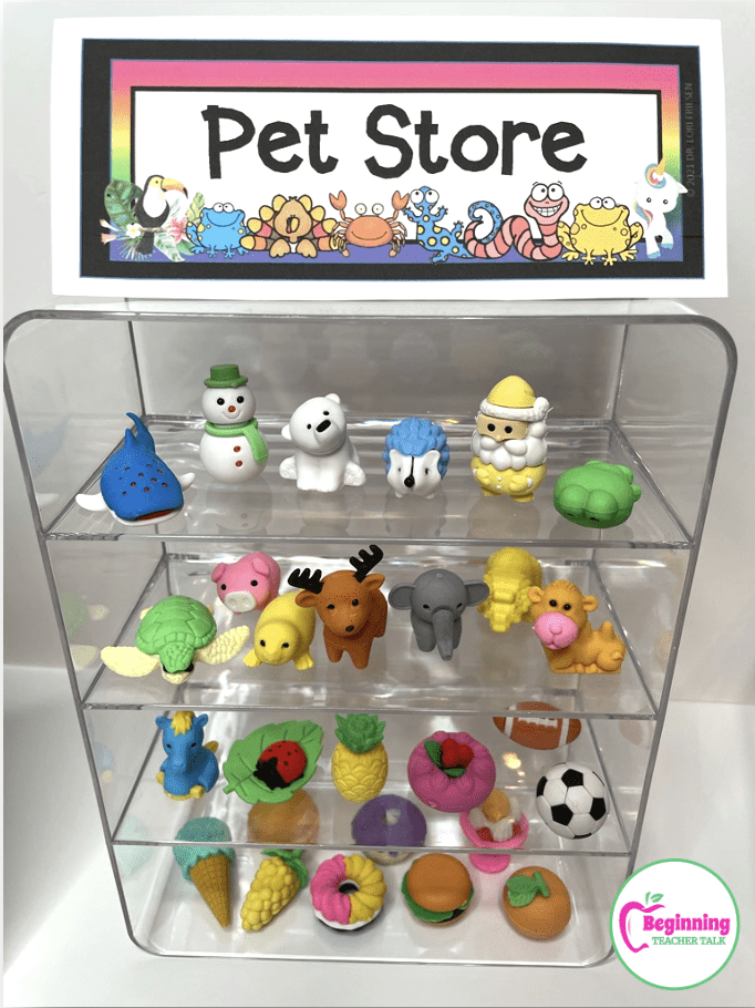 a desk pet store made from a plastic storage cube