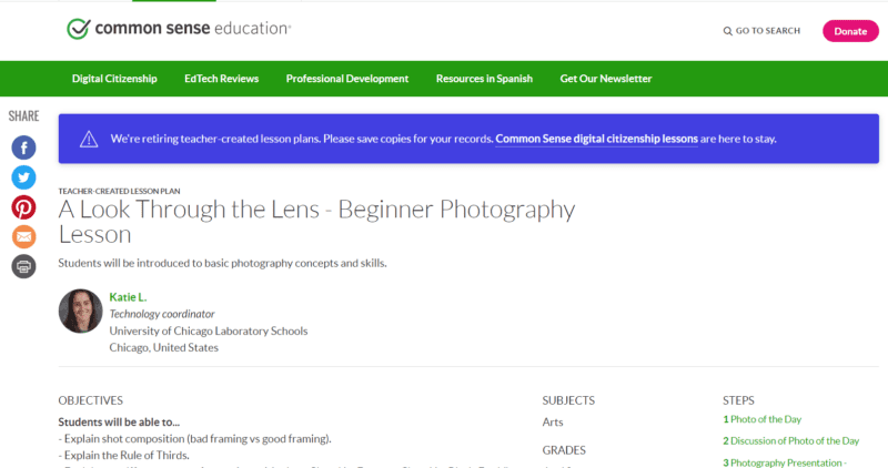A Look Through the Lens photography websites