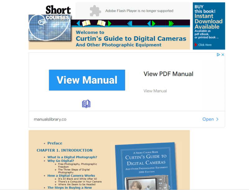 Curtin's Guide to Digital Cameras website