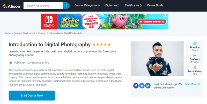 Introduction to Digital Photography online lessons