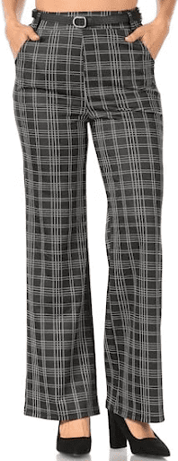 Plaid wide leg pants