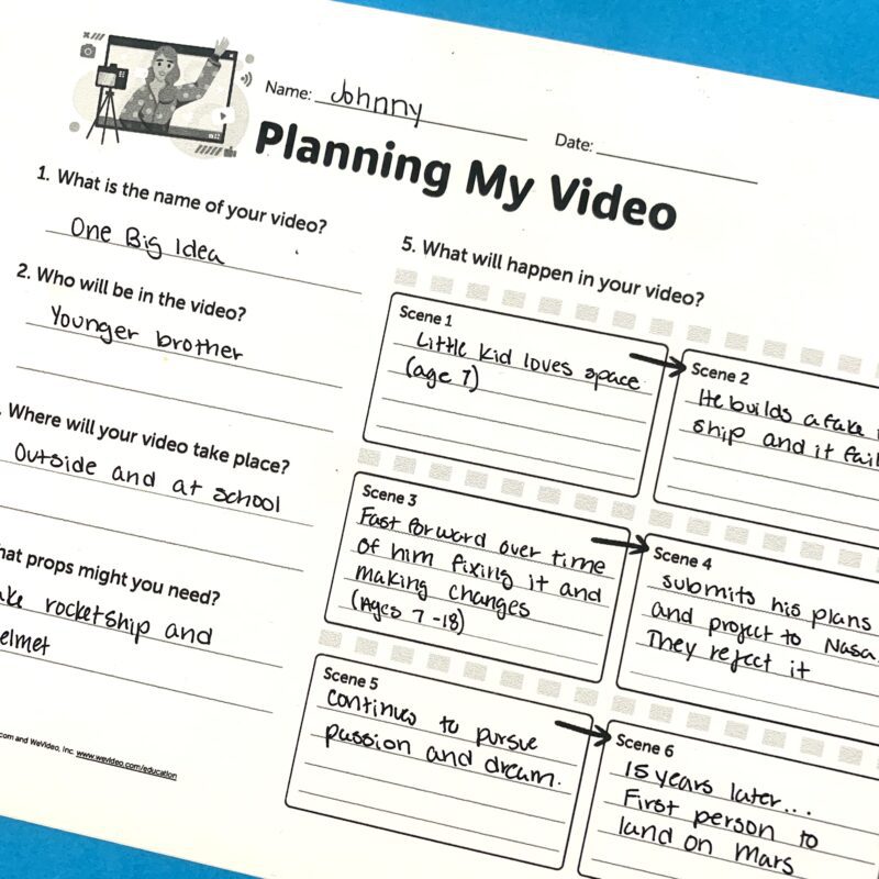 Mavi arka planda Videomu Planlama şablonu örneği