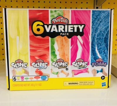 Box of Play-Doh slime, variety pack of 6