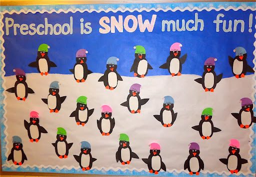 Preschool is snow much fun!- december bulletin boards