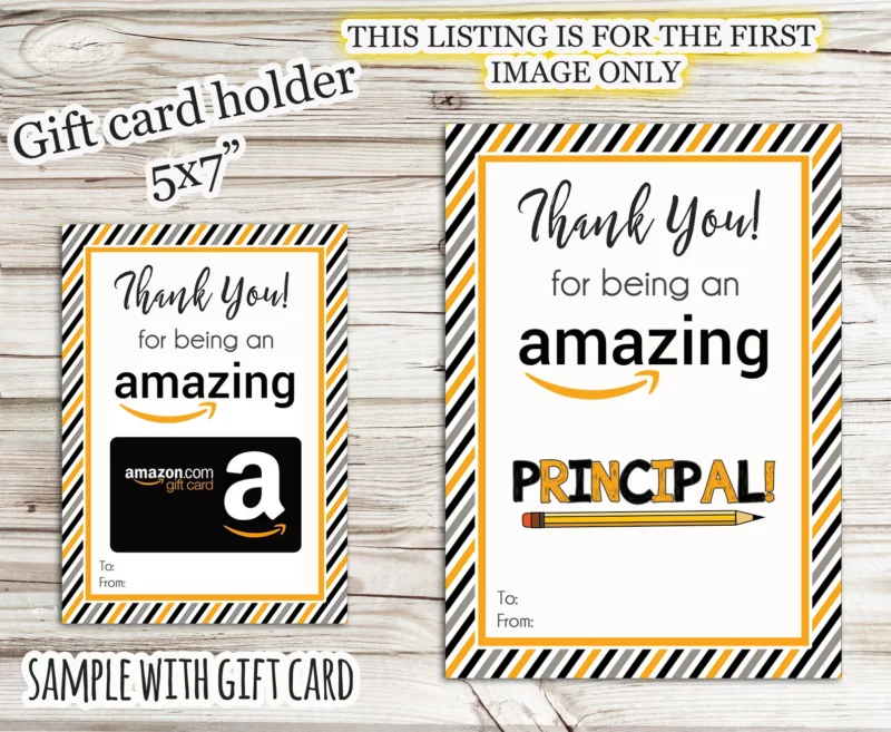 Amazon gift card printable holder for principals