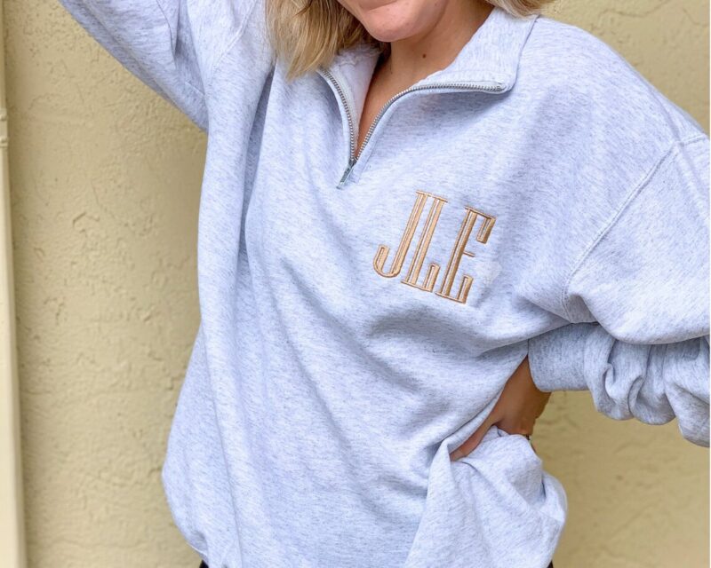 Best Gifts for Bus Drivers: monogrammed pullover