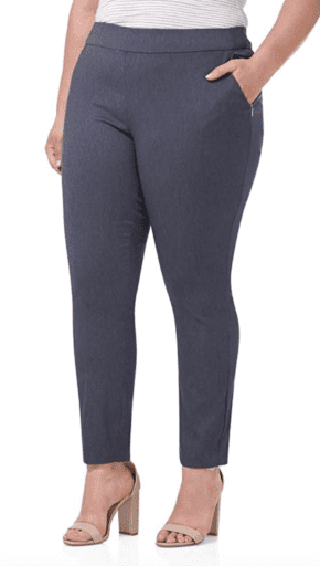 Rekucci women's stretch pants with tummy control in indigo color