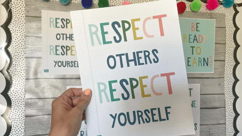 classroom rules poster respect others respect yourself