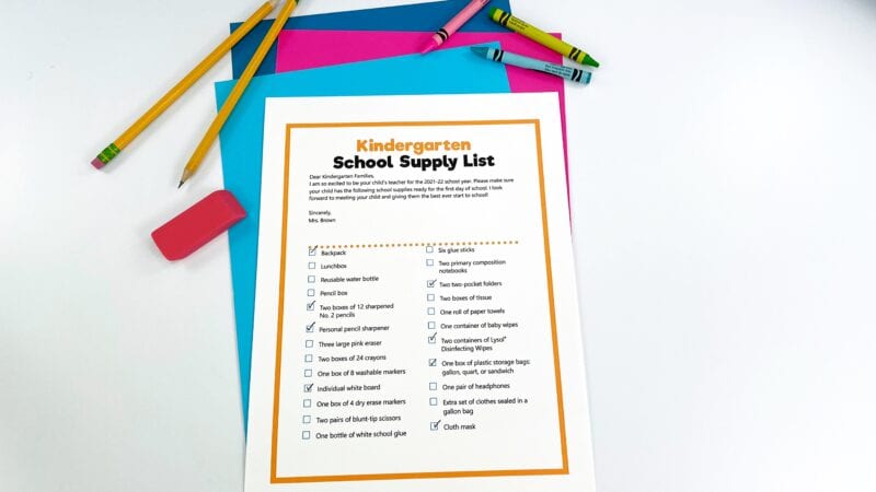 Get These Free Editable School Supply Lists One For Each Grade K 5