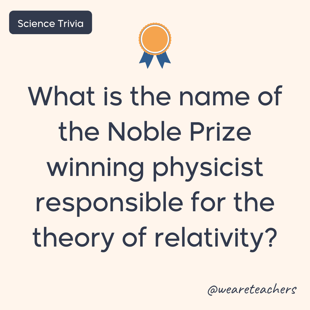 What is the name of the Noble Prize winning physicist responsible for the theory of relativity?