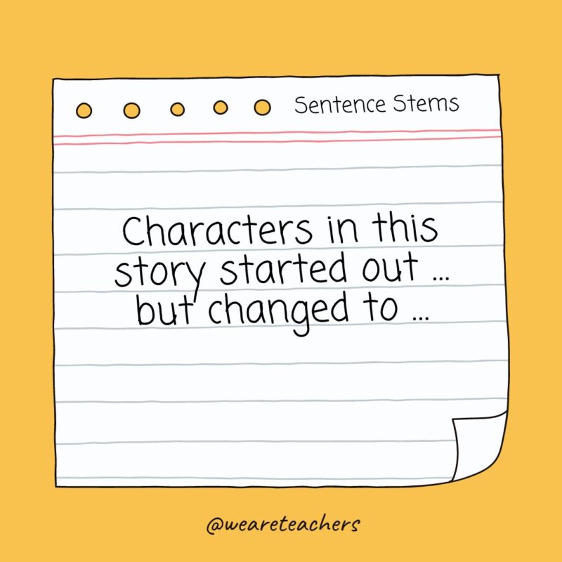 Characters in this story started out ... but changed to ...