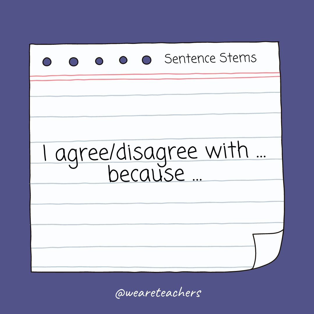 sentence stems for a thesis statement