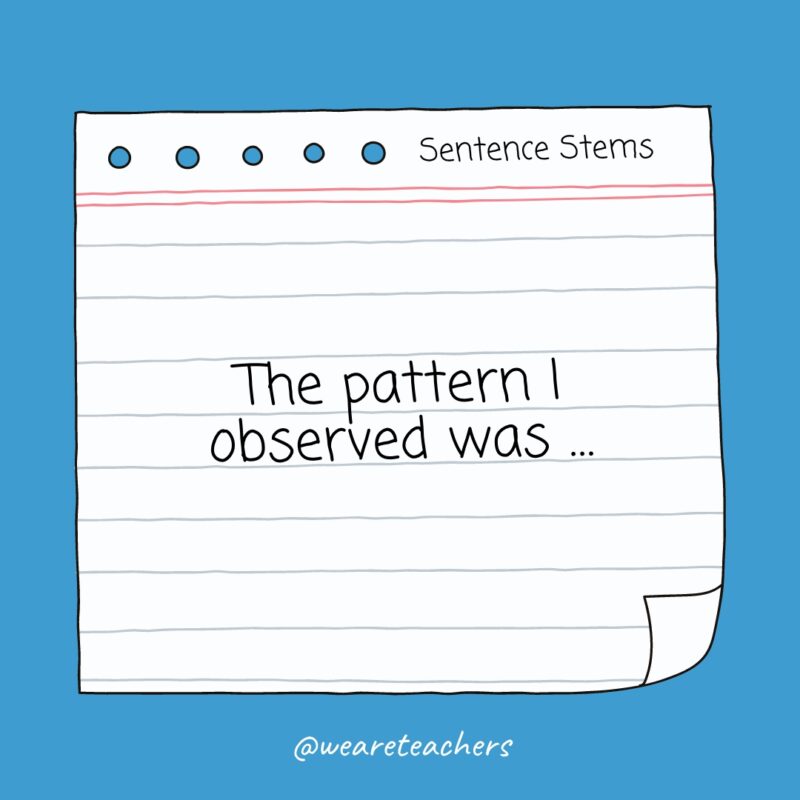 The pattern I observed was ...