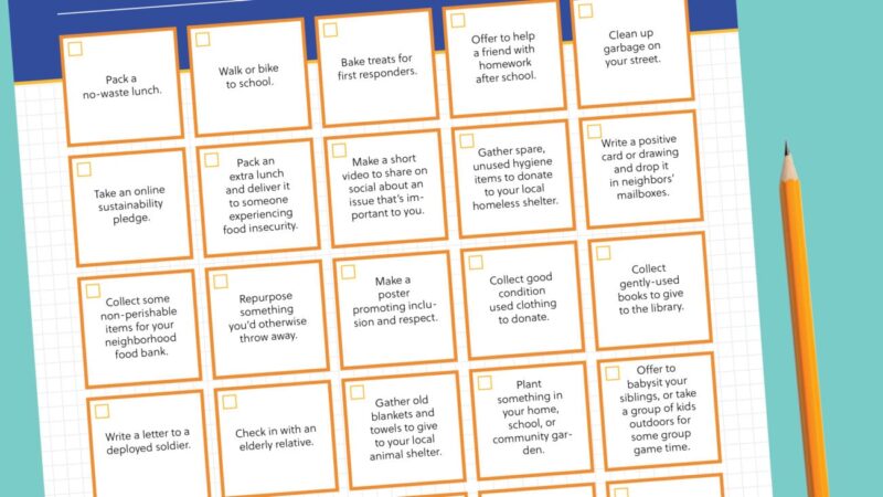 Printable 30 days of service calendar checklist (Service Learning Projects)