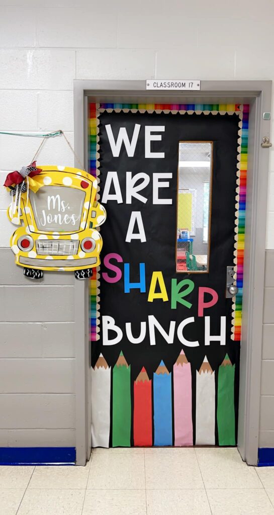 We Are A Sharp Bunch door decor