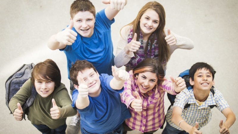 Middle School Kids Happy