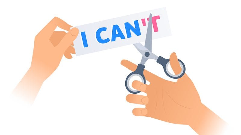 hand using scissors to cut the word can't -- 6 Tips For Handling Major Curriculum Changes