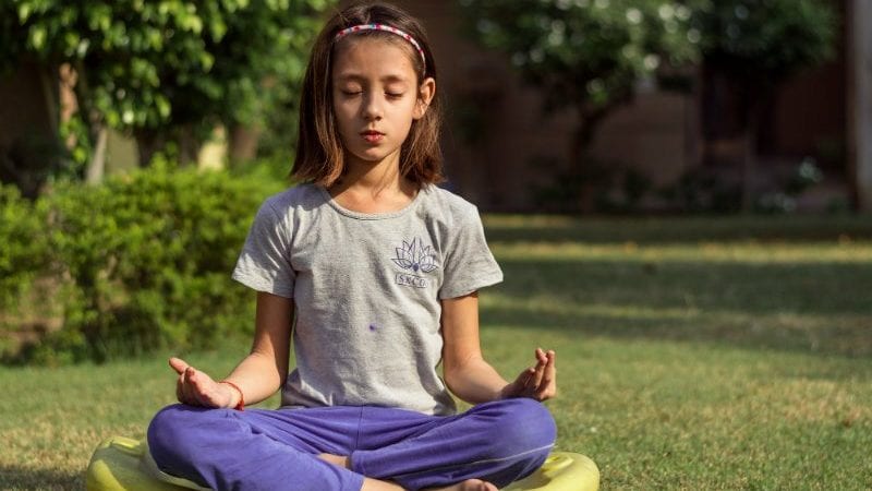 Girl meditating