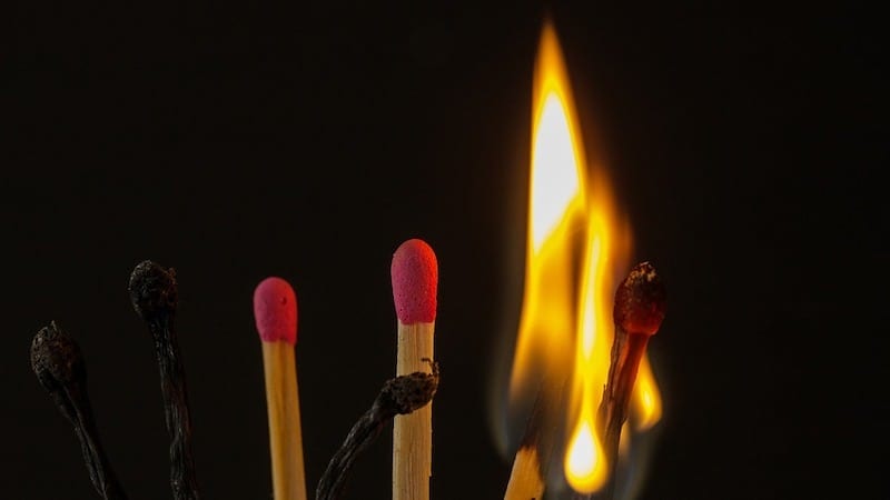 matches burning