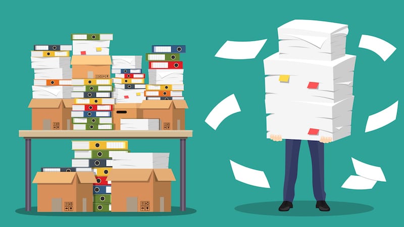 illustration of stacks of paper
