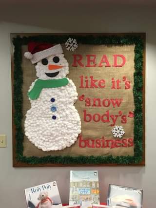 Bulletin board about snowman