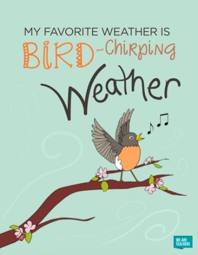 My favorite weather is bird-chirping weather. poster