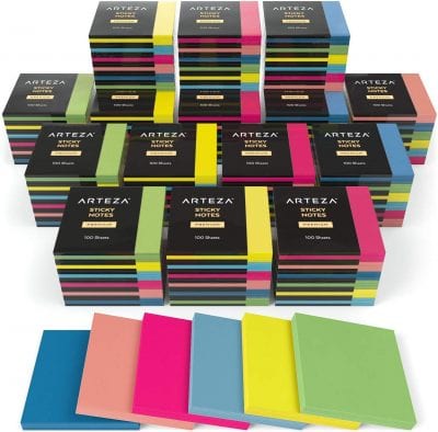 Stacks of colored sticky notes.