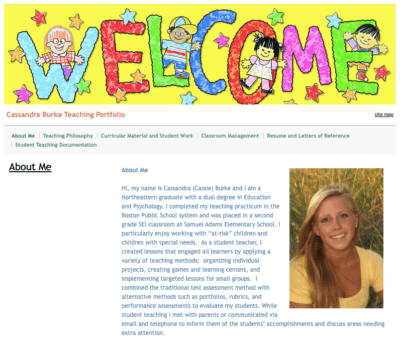 Student teacher portfolio