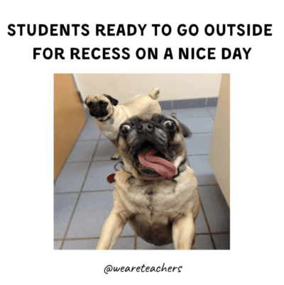 Students to excited go out for recess meme