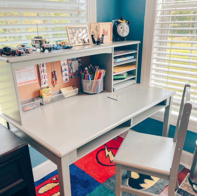 Homework desk in child's bedroom with supplies they can use to build study skills
