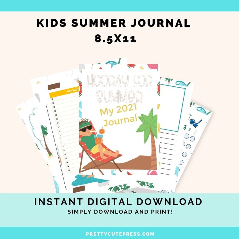 Printable kids summer journal - inexpensive gift ideas for students