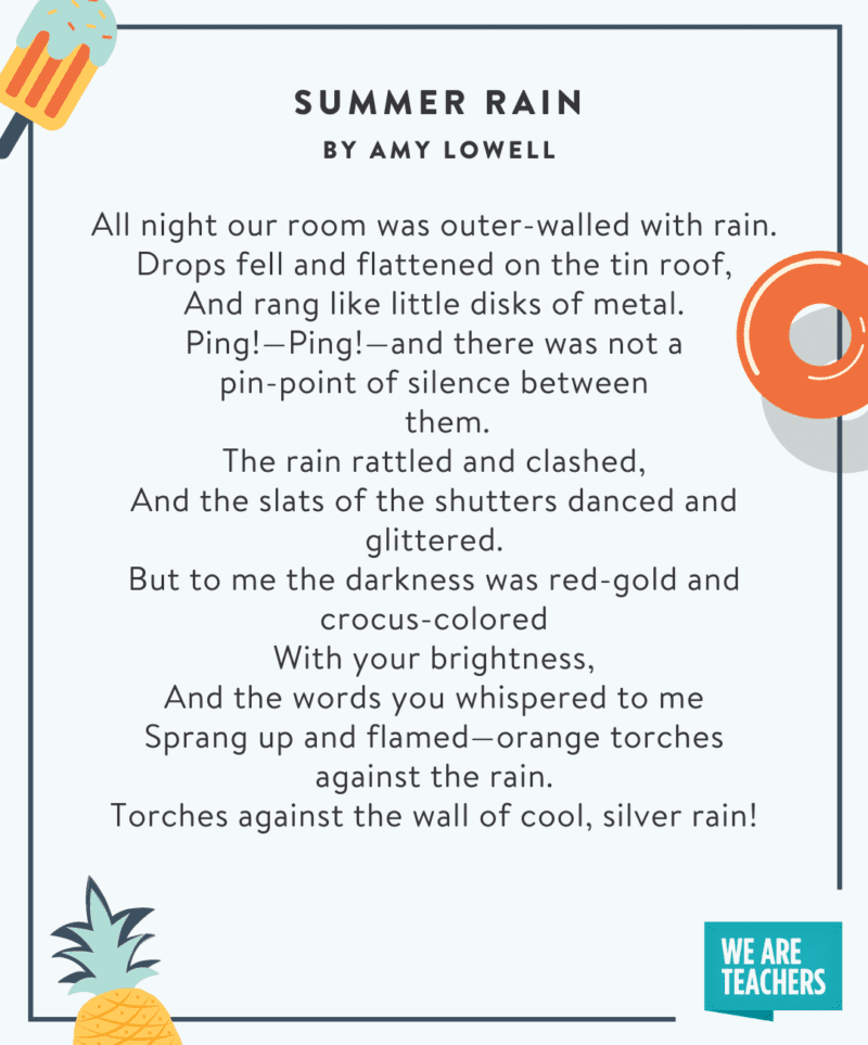 Summer Rain - summer poems for kids