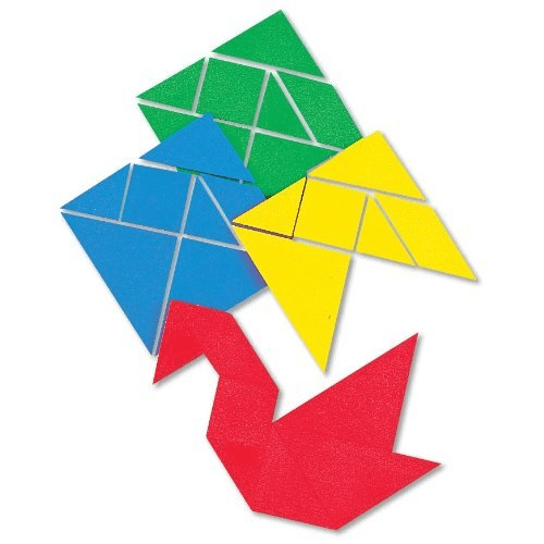 Tangram puzzle set as an example of educational toys for second grade