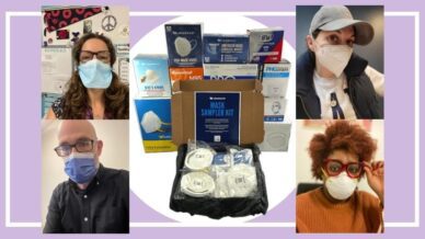 Collage of teachers wearing face masks