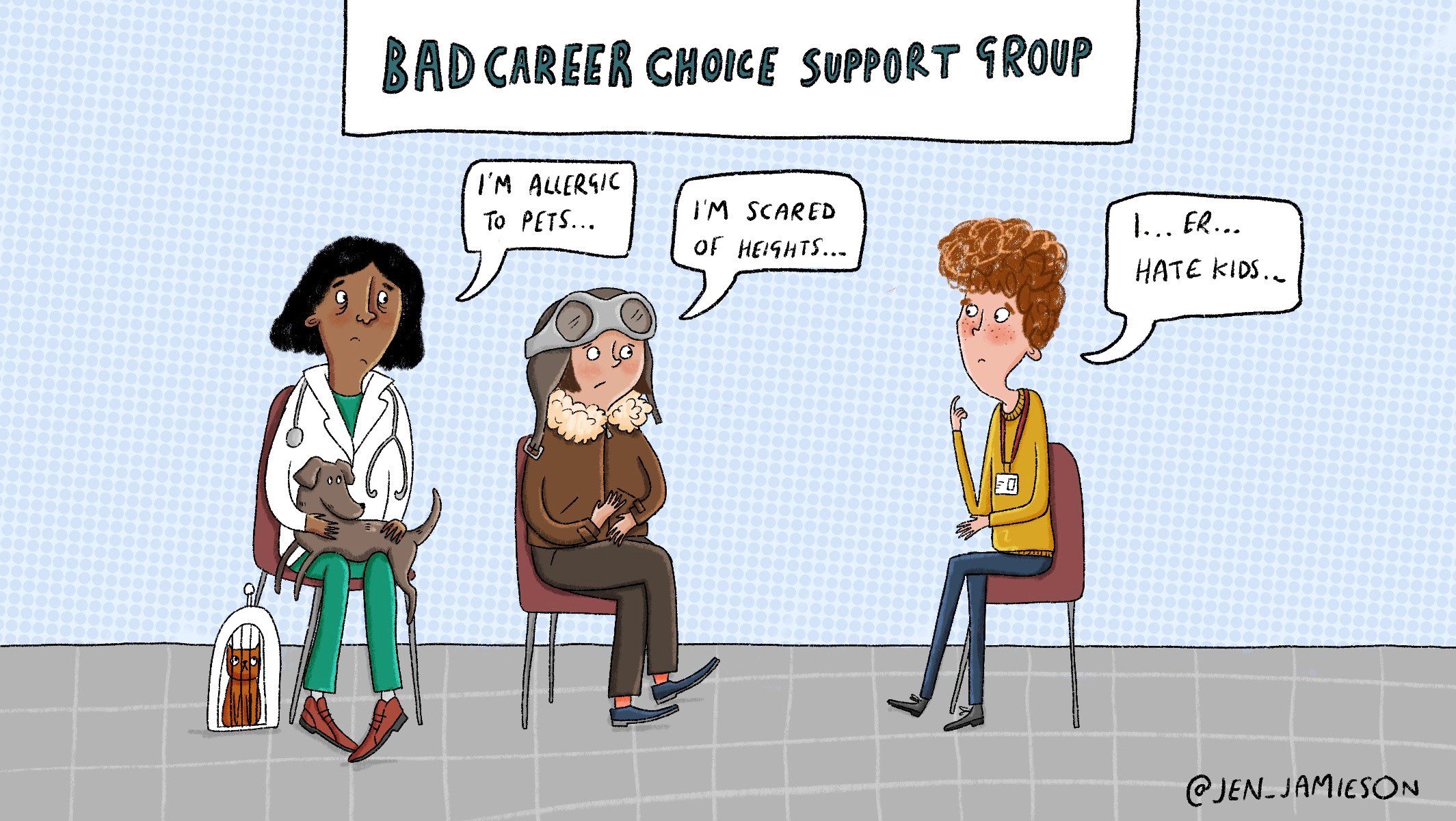 Illustration of Bad Career Choice Support Group