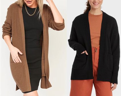 Brown and black cardigan options