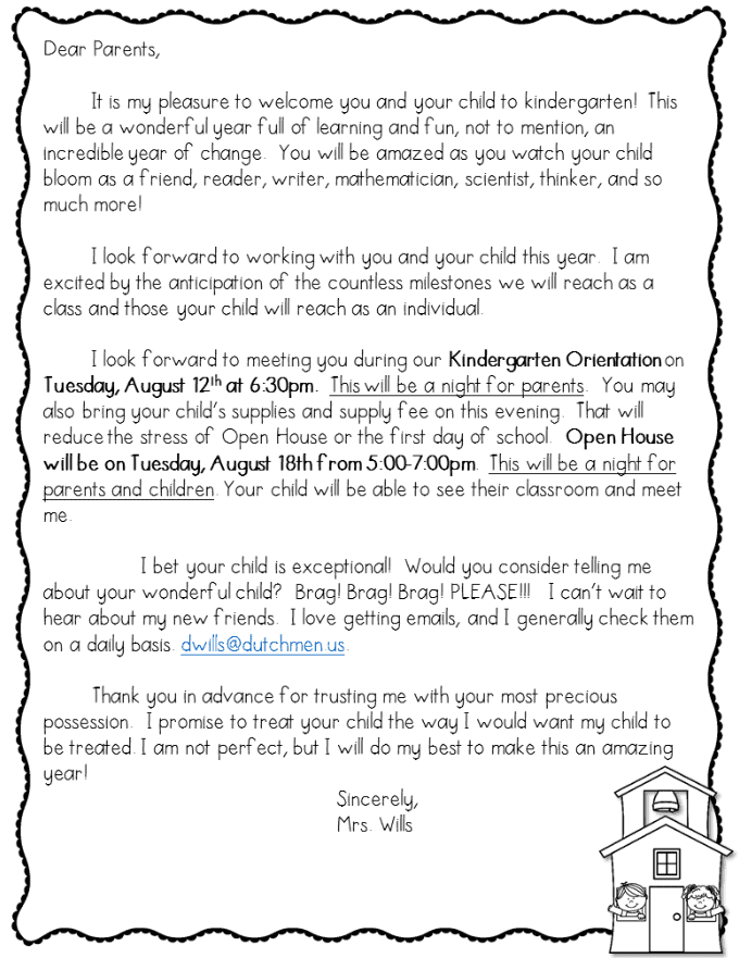 Special Education Teacher Introduction Letter To Parents Template