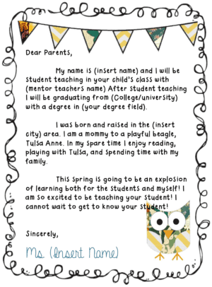 Teacher Introduction Letter to Parents Examples