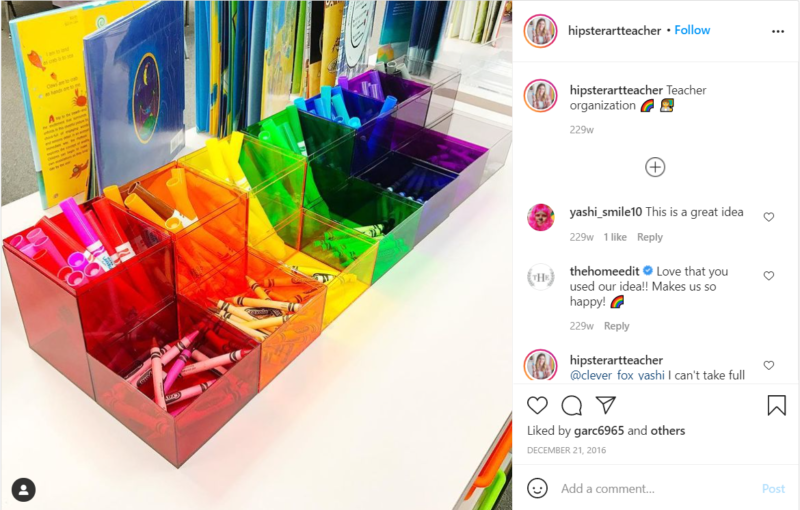 Still of rainbow colorful classroom organization ideas